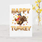Carte Drôle de joyeux dindon de Thanksgiving (Fleur jaune)