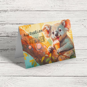 Carte drôle de koala glace été australien