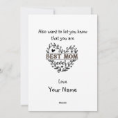 Carte drôle de la fête des mères de la part de la (Dos)