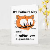 Carte drôle de la fête des pères chat à moustache (Fleur jaune)