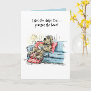 Carte drôle de la fête des pères pour papa avec un
