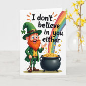 Carte drôle de la Saint-Patrick avec lutin (Fleur jaune)