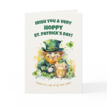 Carte drôle de la Saint-Patrick avec lutin