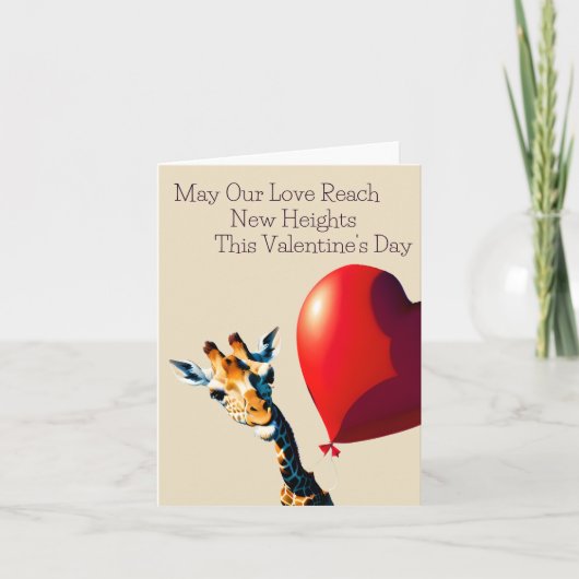 Carte drôle de la Saint-Valentin avec une girafe m (Devant)