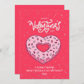 Carte drôle de la Saint-Valentin Donut Carte d'ann (Devant / Derrière)