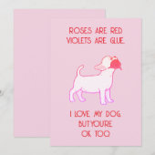 Carte drôle de la Saint-Valentin - Love Dog Design (Devant / Derrière)