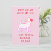 Carte drôle de la Saint-Valentin - Love Dog Design (Debout devant)