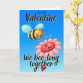 Carte drôle de la Saint-Valentin We Bee-long Toget (Fleur jaune)
