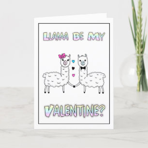 Carte Drôle de lama mignon pun jour de la Saint-Valentin
