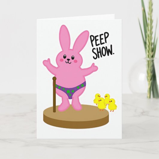 Carte drôle de lapin Peep Show (Devant)