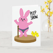 Carte drôle de lapin Peep Show (Fleur jaune)