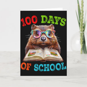 Carte Drôle de marmotte 100e jour d'école Enseignant Mar