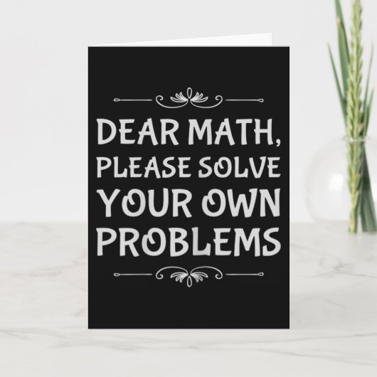 Carte Drôle de maths préado Cher maths s'il vous plaît R (Devant)