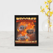 Carte Drôle De Moo Deng Ingouvernable Dans Fire Ba  (Fleur jaune)