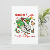 Carte drôle de Noël avec une oie - Oups (Debout devant)