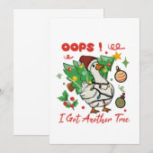Carte drôle de Noël avec une oie - Oups (Devant / Derrière)