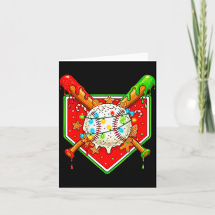 Carte Drôle de Noël Baseball Crème Glacée Drip Hommes Fe