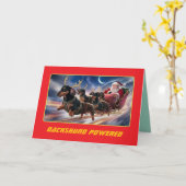 Carte Drôle de Noël de Dachshund de vacances (Fleur jaune)