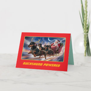 Carte Drôle de Noël de Dachshund de vacances
