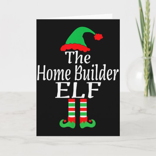 Carte Drôle de Noël L'elfe constructeur de maison dévelo (Devant)