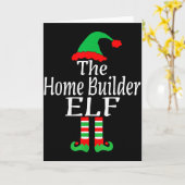 Carte Drôle de Noël L'elfe constructeur de maison dévelo (Fleur jaune)