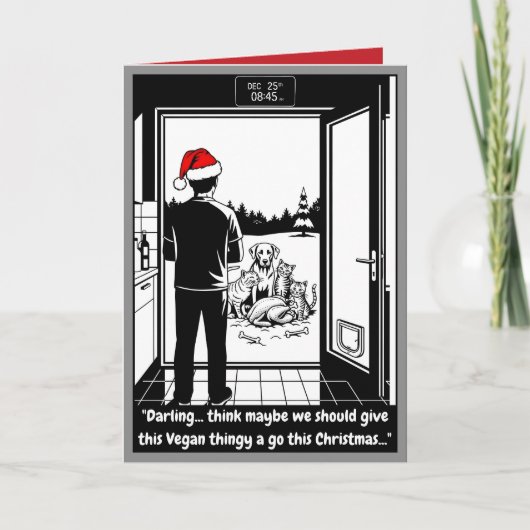 Carte Drôle de Noël vegan (Devant)
