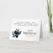 Carte Drôle de Panda d'anniversaire directement du trône (Devant)