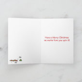 Carte drôle de patinage de Noël de pingouin (Intérieur)