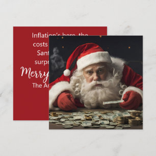 Carte drôle de Père Noël avec une rime sur l'infla