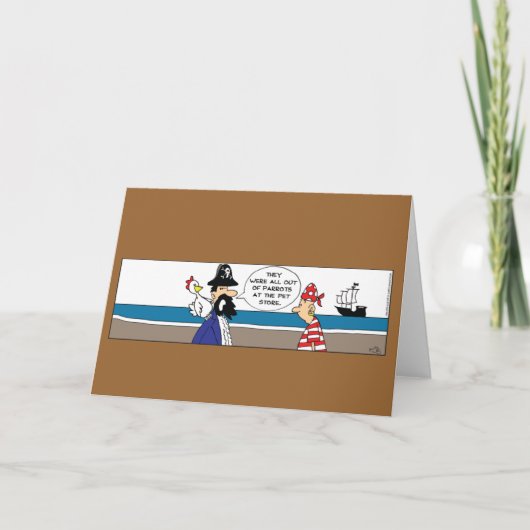 Carte drôle de pirate au poulet (Devant)