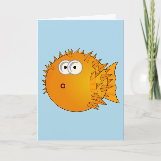 CARTE DRÔLE DE POISSON PUFF POUR ANNIVERSAIRE QUI (Devant)