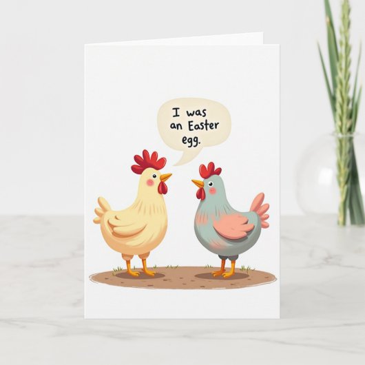 Carte drôle de poule de Pâques (Devant)