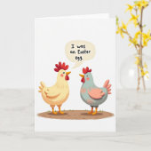Carte drôle de poule de Pâques (Fleur jaune)