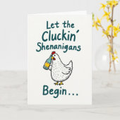 Carte drôle de poulet Cluckin Shenanigans (Fleur jaune)