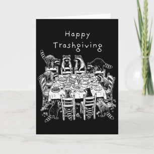Carte Drôle de Raccoon Tendance Amateur de Trashgiving J