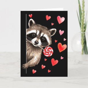 Carte Drôle de Raton Laveur Sauvage Saint-Valentin Humou