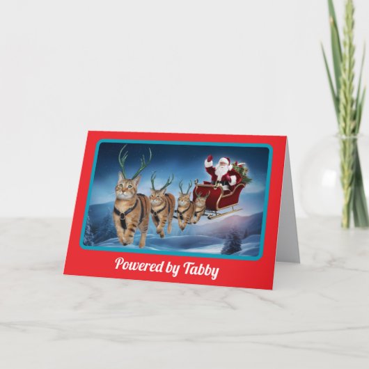 Carte Drôle de Reindeer Tabby Noël (Devant)