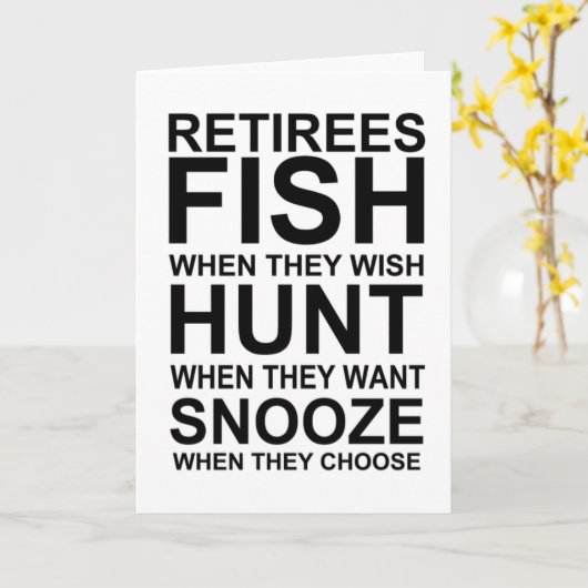 Carte drôle de retraité (Fleur jaune)