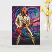 Carte drôle de Rock Star Bloodhound (Fleur jaune)