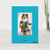 Carte drôle de Rock Star Sheltie (Dos)