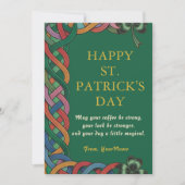 Carte drôle de Saint-Patrick avec café irlandais c (Devant)