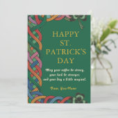 Carte drôle de Saint-Patrick avec café irlandais c (Debout devant)