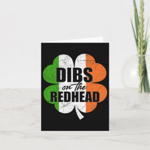 Carte Drôle de Saint-Patrick irlandais Shamrock Dibs sur
