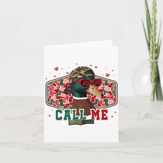 Carte Drôle de Saint-Valentin Garçon Chasse aux Canards (Devant)