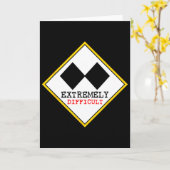 Carte Drôle de ski diamant noir double extrêmement diffi (Fleur jaune)