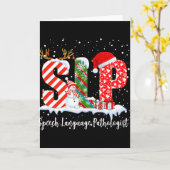 Carte Drôle de Slp orthophoniste Santa Noël (Fleur jaune)