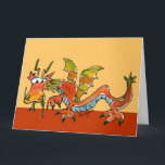Carte drôle de souffle de dragon de joyeux<br><div class="desc">Ce dragon orange,  bleu,  et vert,  drôle de bande dessinée indique de "le souffle de dragon joyeux anniversaire. Vous êtes mon héros !"  La carte parfaite pour lui,  ami,  associé,  mari,  papa… éditent le texte pour faire votre propre message personnalisé.  Changez le texte en héroïne et faites-le pour elle.</div>