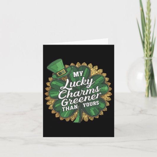 Carte Drôle de St Patrick Ma Chanceuse Charme Plus Verte (Devant)