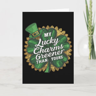 Carte Drôle de St Patrick Mon Charme Chanceux Plus Vert