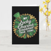 Carte Drôle de St Patrick Mon Charme Chanceux Plus Vert (Fleur jaune)